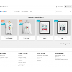 La homepage de votre boutique Prestashop